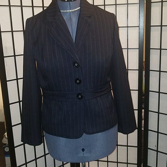 Black and blue striped woman suit - Picture 1 of 4